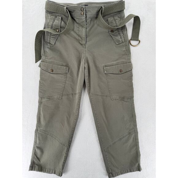 J Crew Womens Belted Military Pants Utility Cargo Carpenter Chino 12 Large - Picture 3 of 9